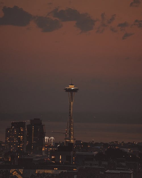 Space Needle over Seattle at Dusk