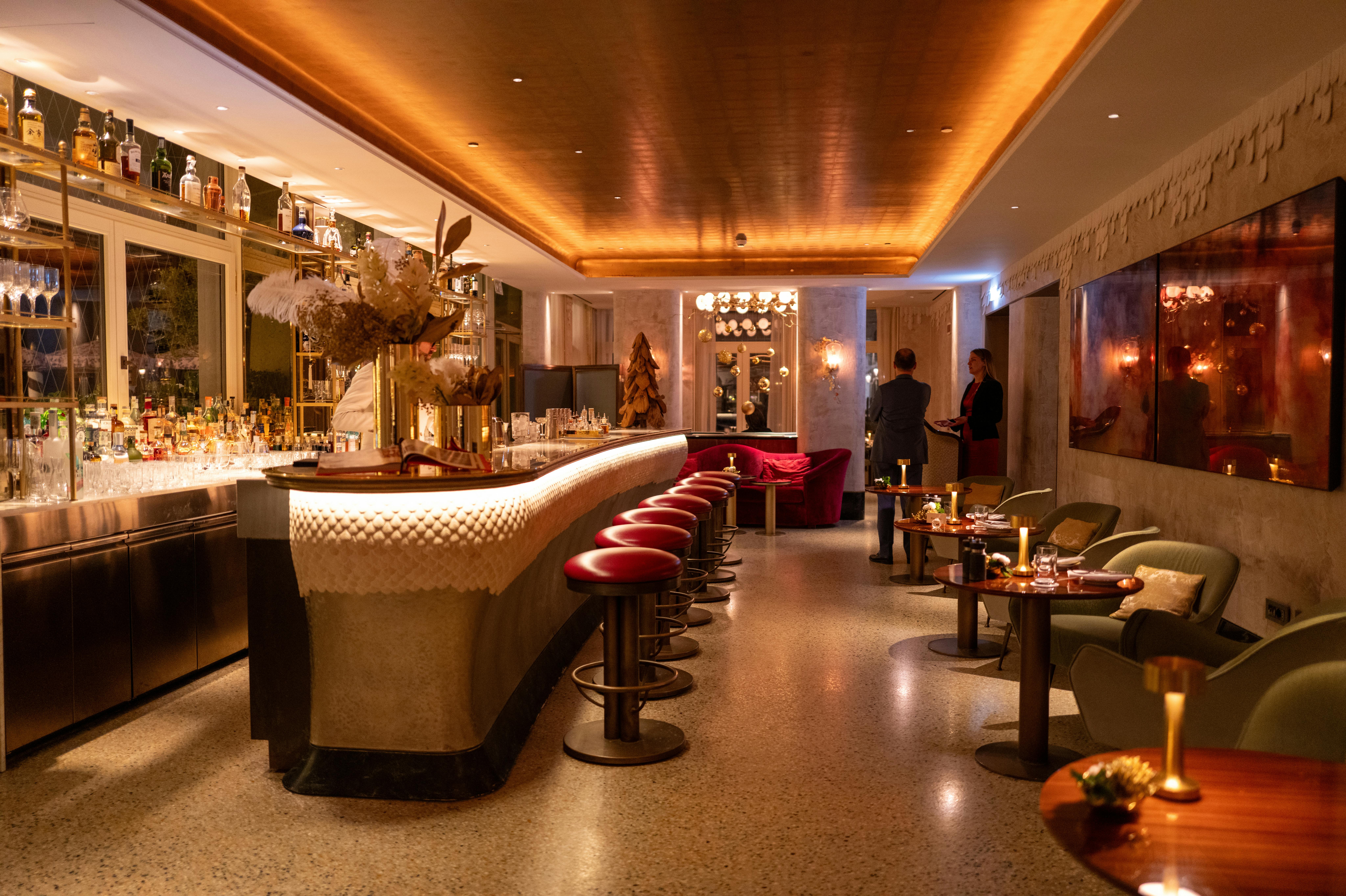 Stylish and atmospheric interior of Meduza NYC with warm lighting and neat decor - meduza nyc