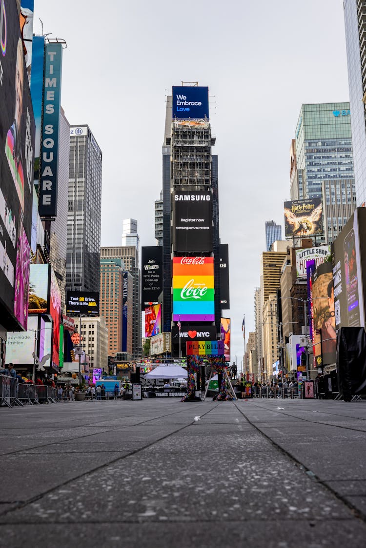 Colorful Signs On Skyscrapers On Times Square