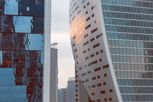 Skyscrapers with Glass Facades, Iris Bay, Dubai, UAE