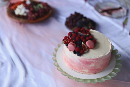 Cake with Berries and Cookies