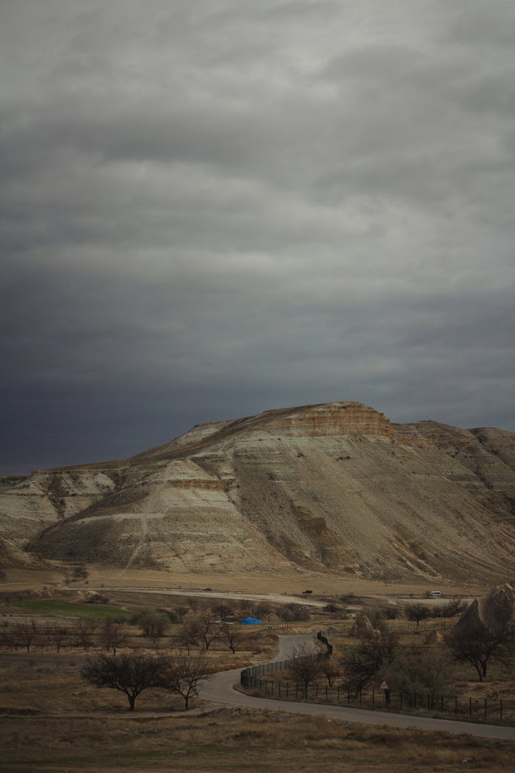 Eroded Hill In Countryside