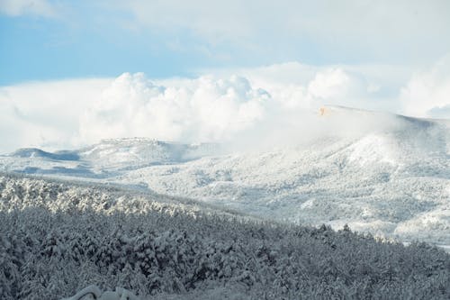 Mountain Valley Covered with Clouds 