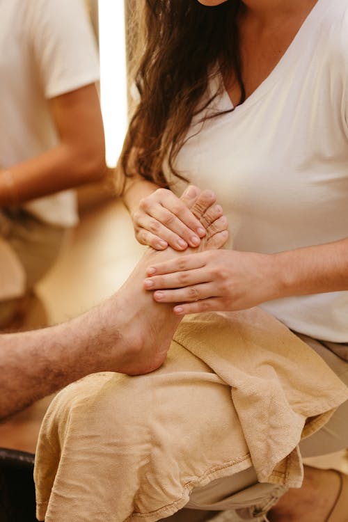 Free Man Getting a Foot Massage  Stock Photo