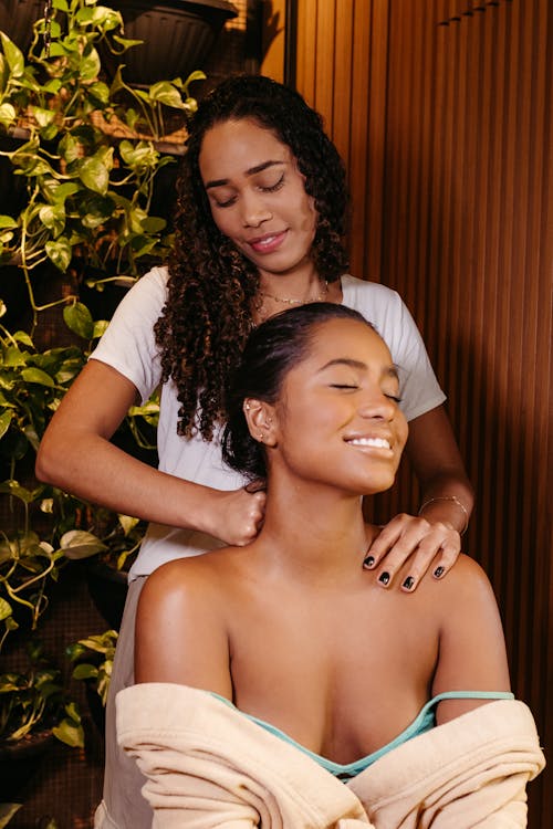 Smiling Woman during Massage