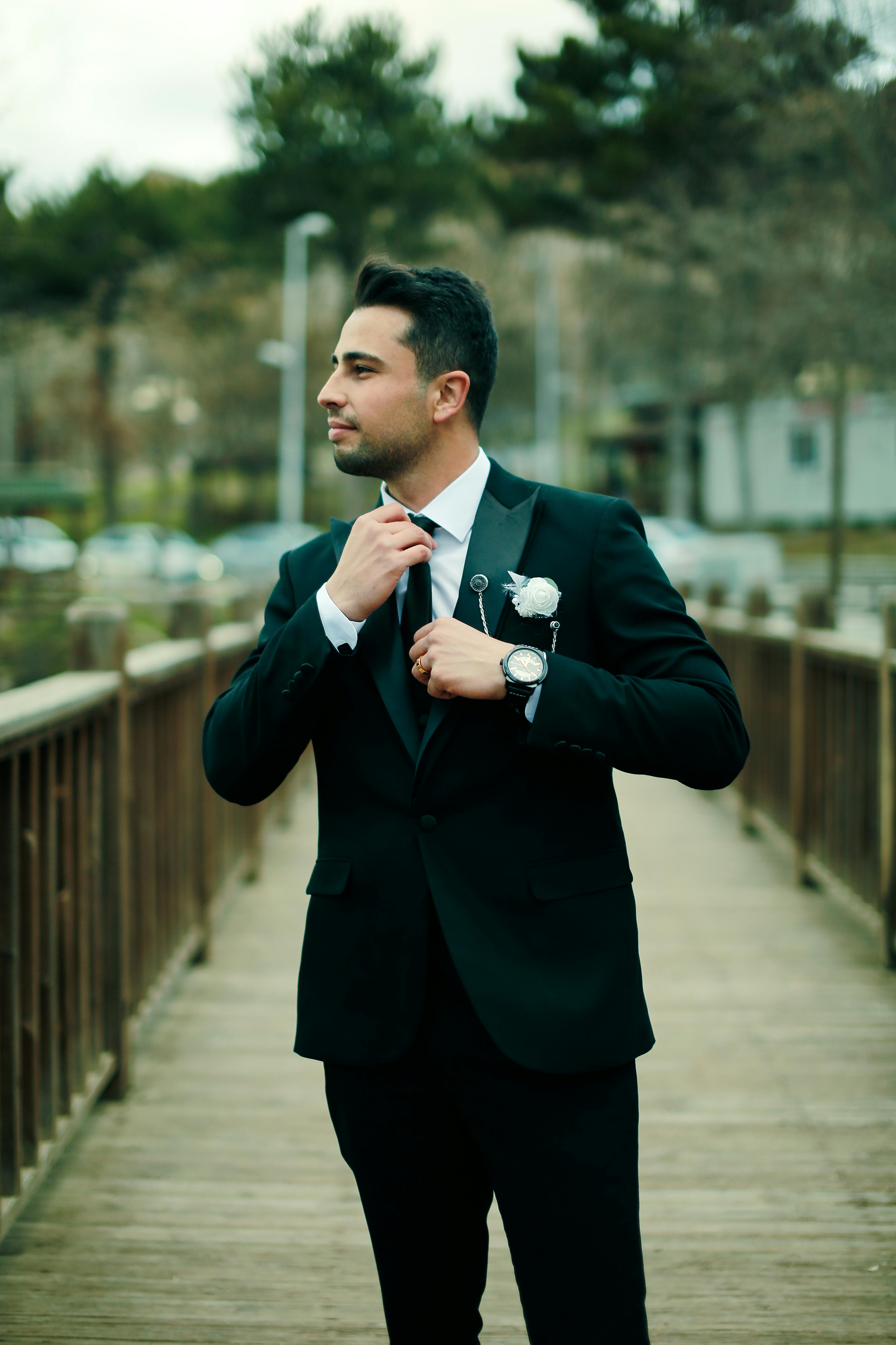groom with tie