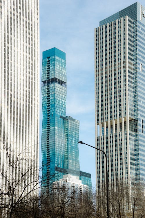 Modern Skyscrapers in Downtown Chicago, Illinois, USA