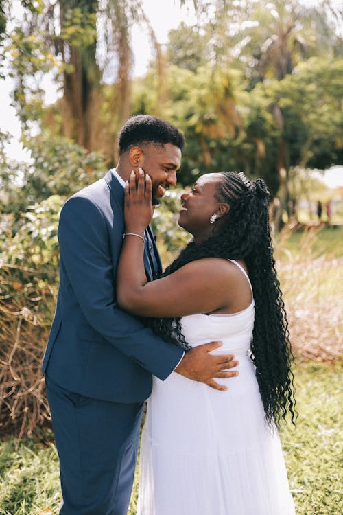 Couple Happy on Their Wedding Day