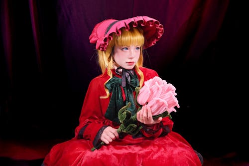 Fotobanka s bezplatnými fotkami na tému anime, červené šaty, cosplay