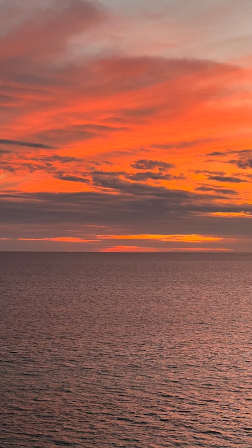 Dramatic Sunset Sky over the Sea 