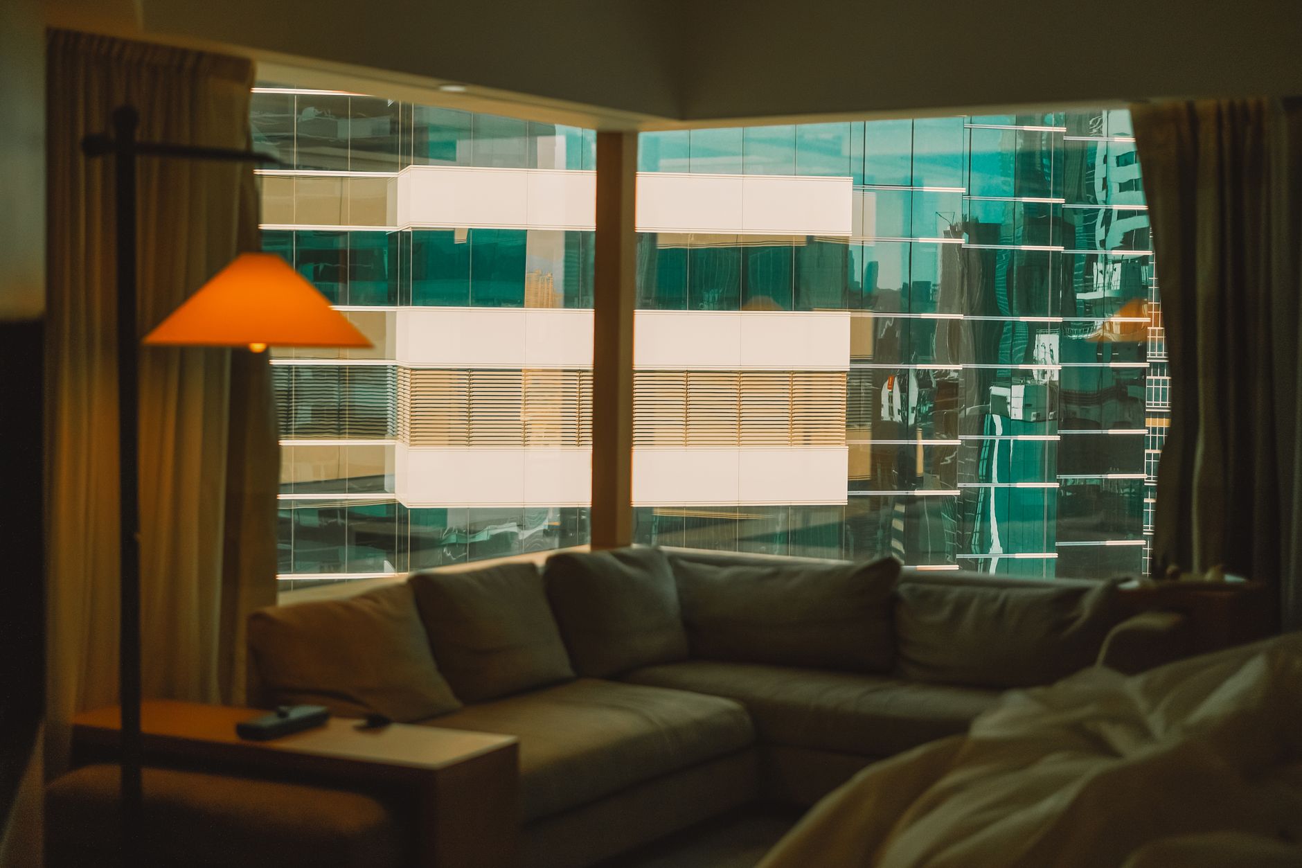 A cozy, comfortable living room in a new home in Denver