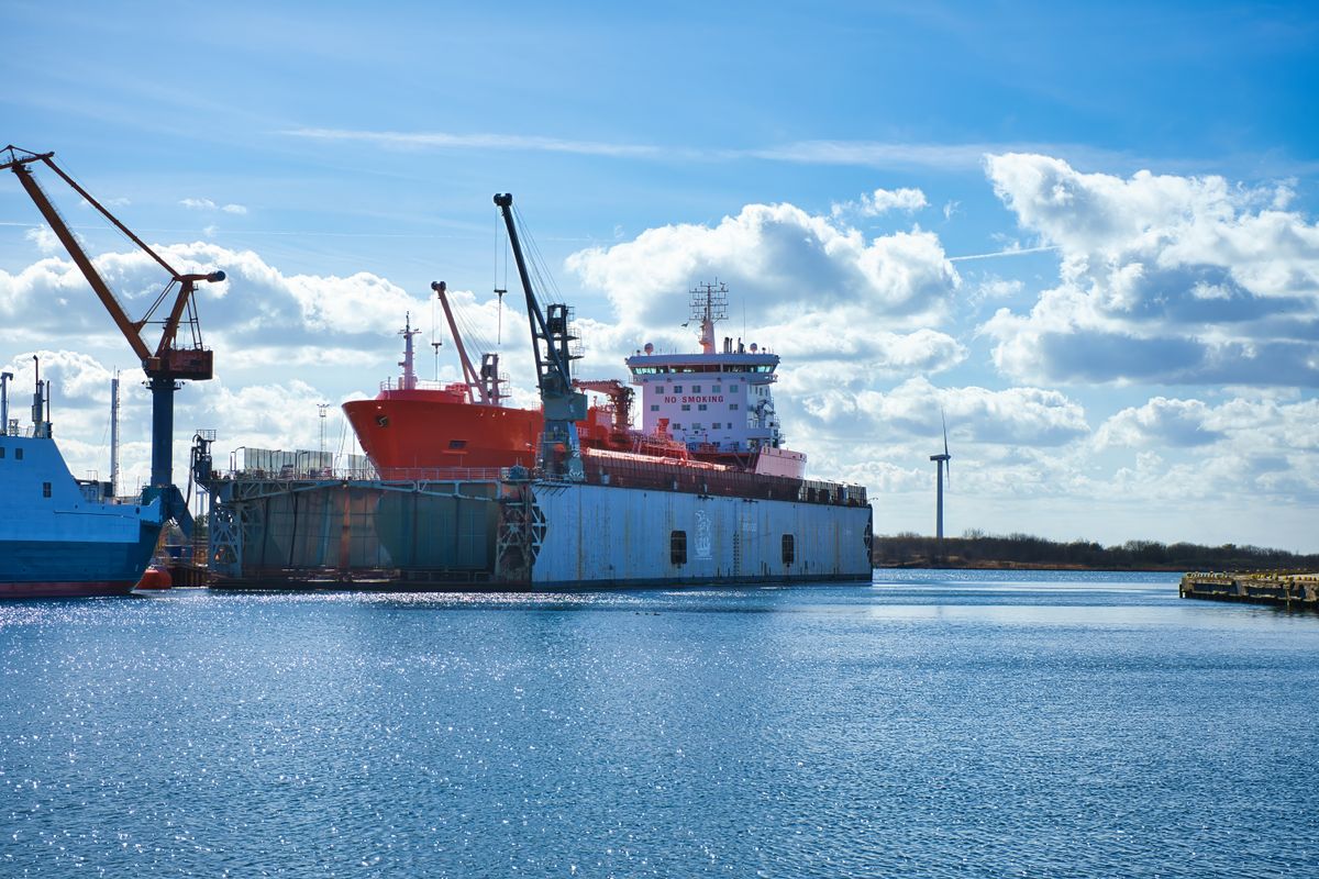 Oil tanker at port