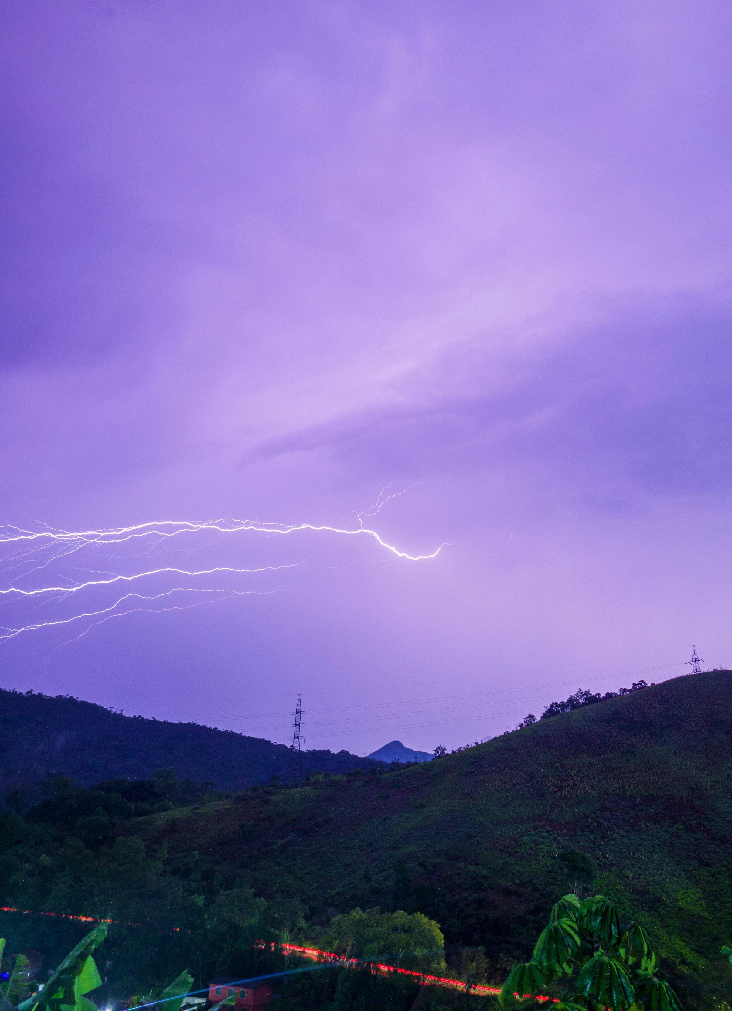 lightning in sky