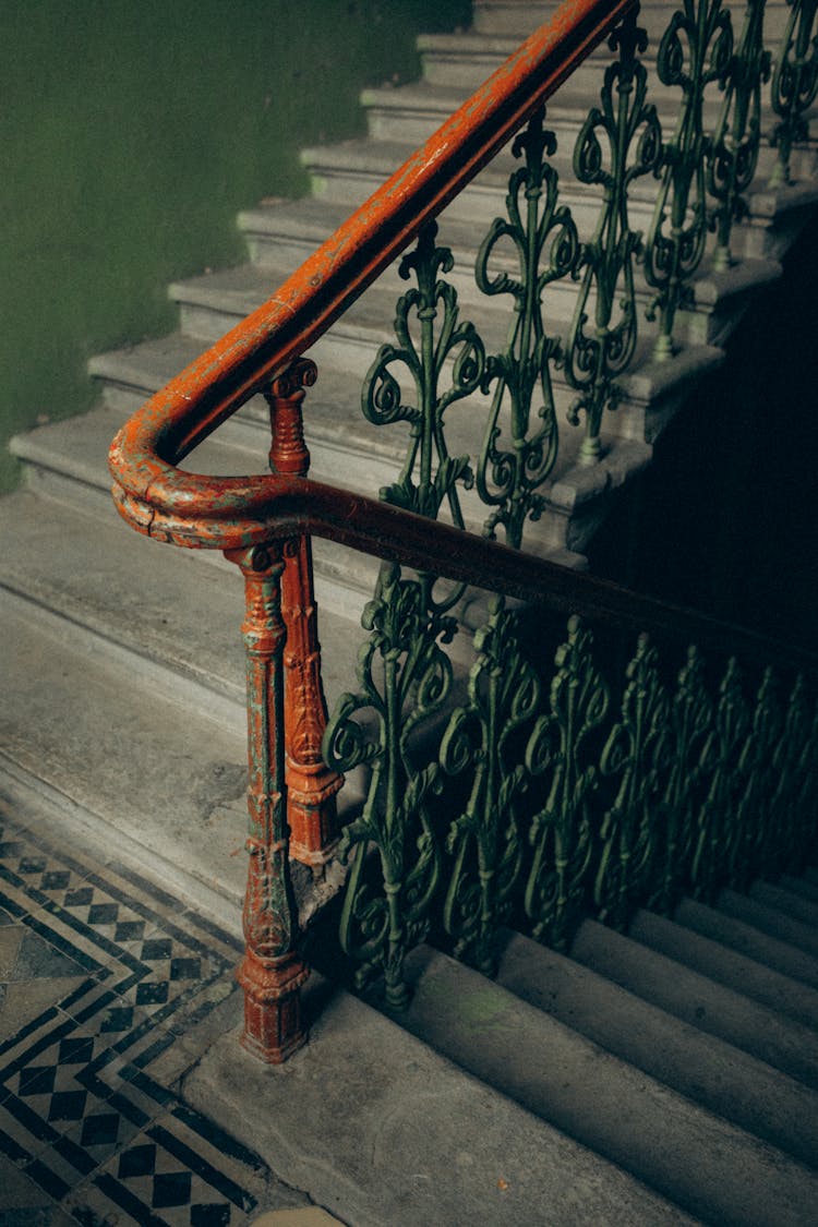 Staircase With Retro Handrail