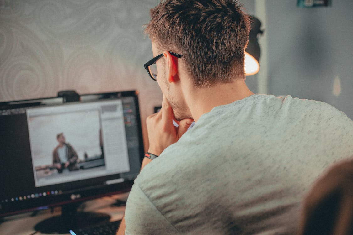 Man Using Desktop Computer