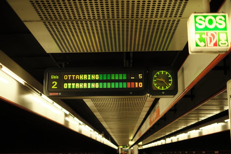 Train Announcement On Panel On Railway Station