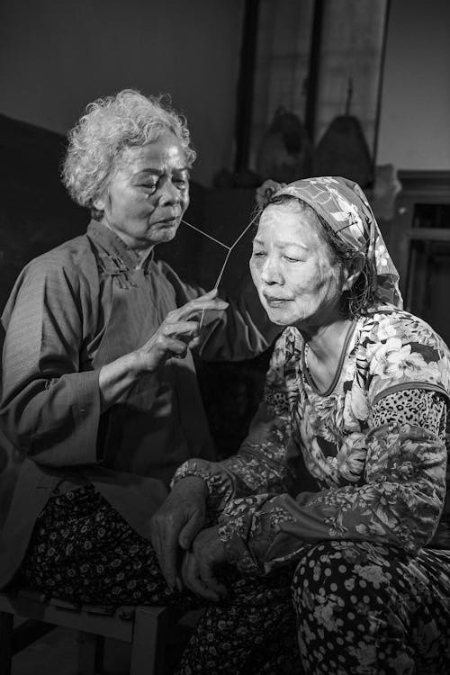 Black and White Photography of Elderly Women 