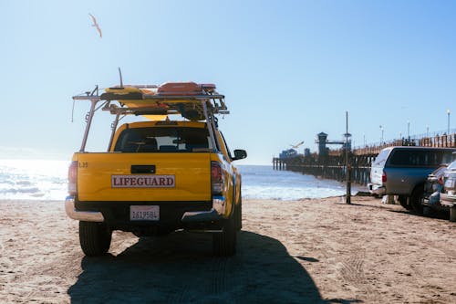 Pickup Truck of a Lifeguard on Beach