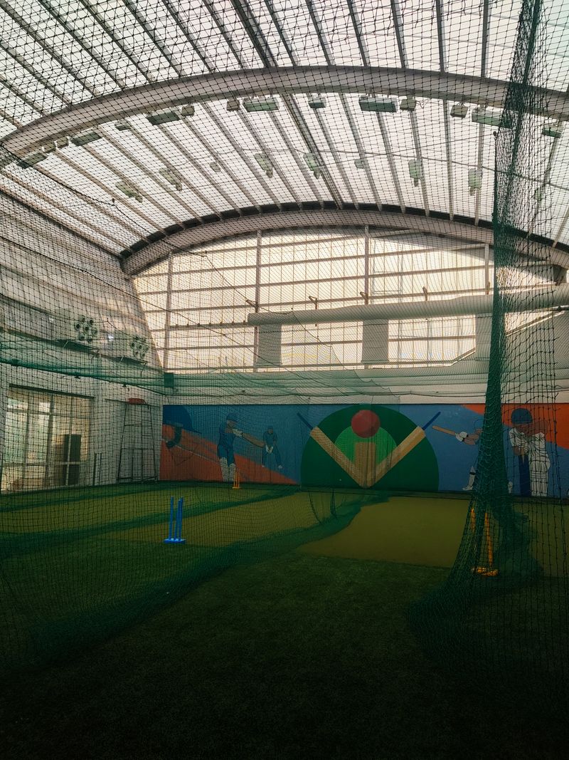 Winter training inside the nets facility