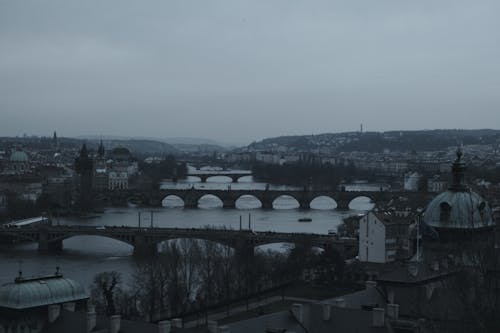 Bridges over Vltava River in Prague