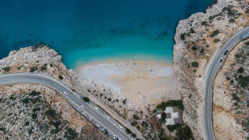 Road by the Coast Seen From Above 