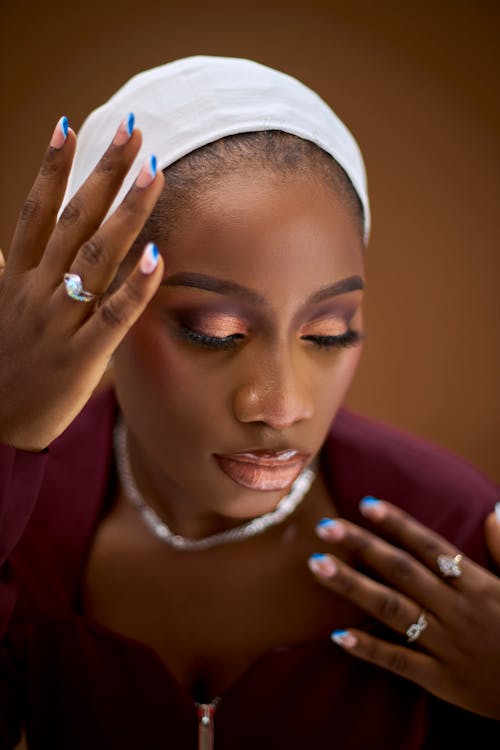 Portrait of an African Woman Wearing Headscarf 