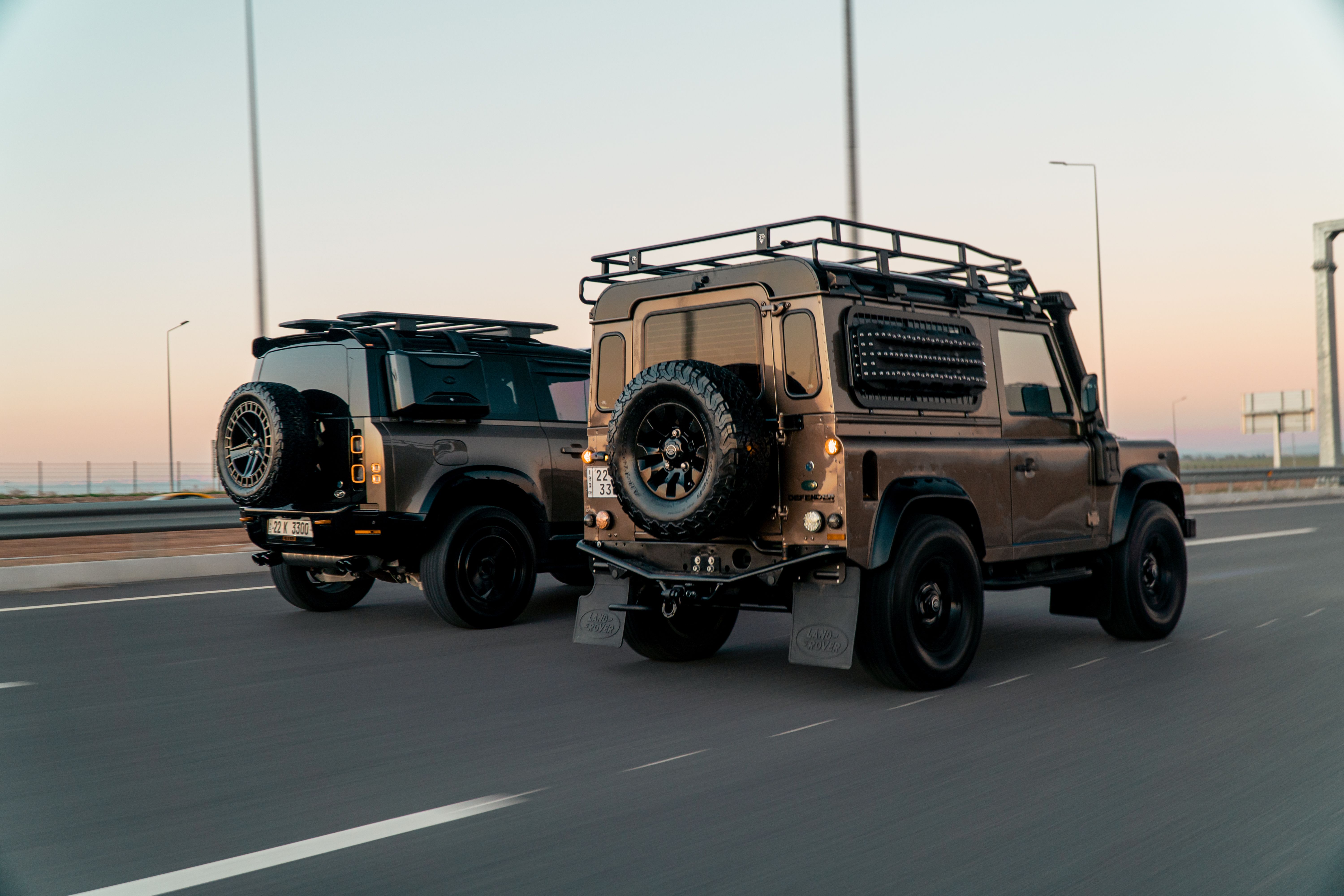 Land Rover Defenders on the Street · Free Stock Photo