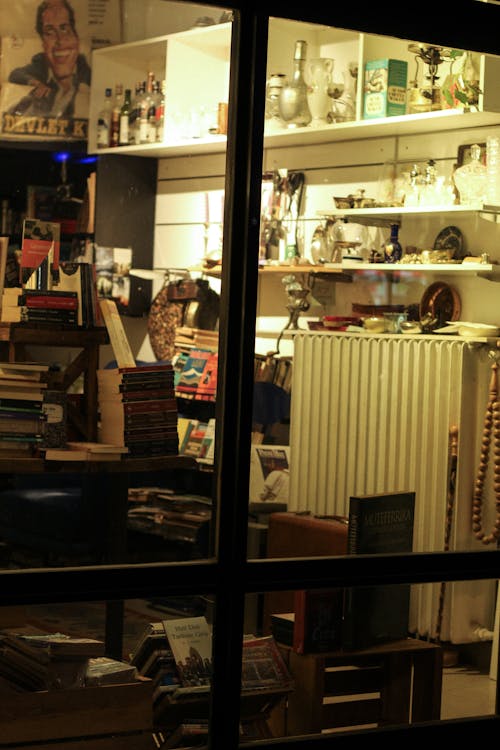 Bookstore Seen Through Window