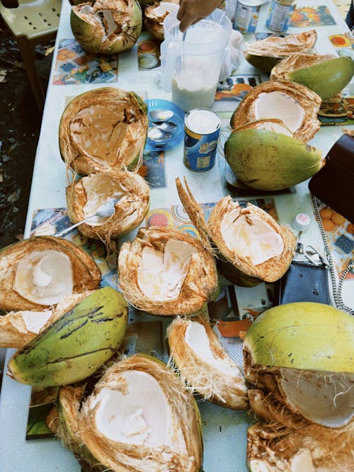 Coconuts on Table