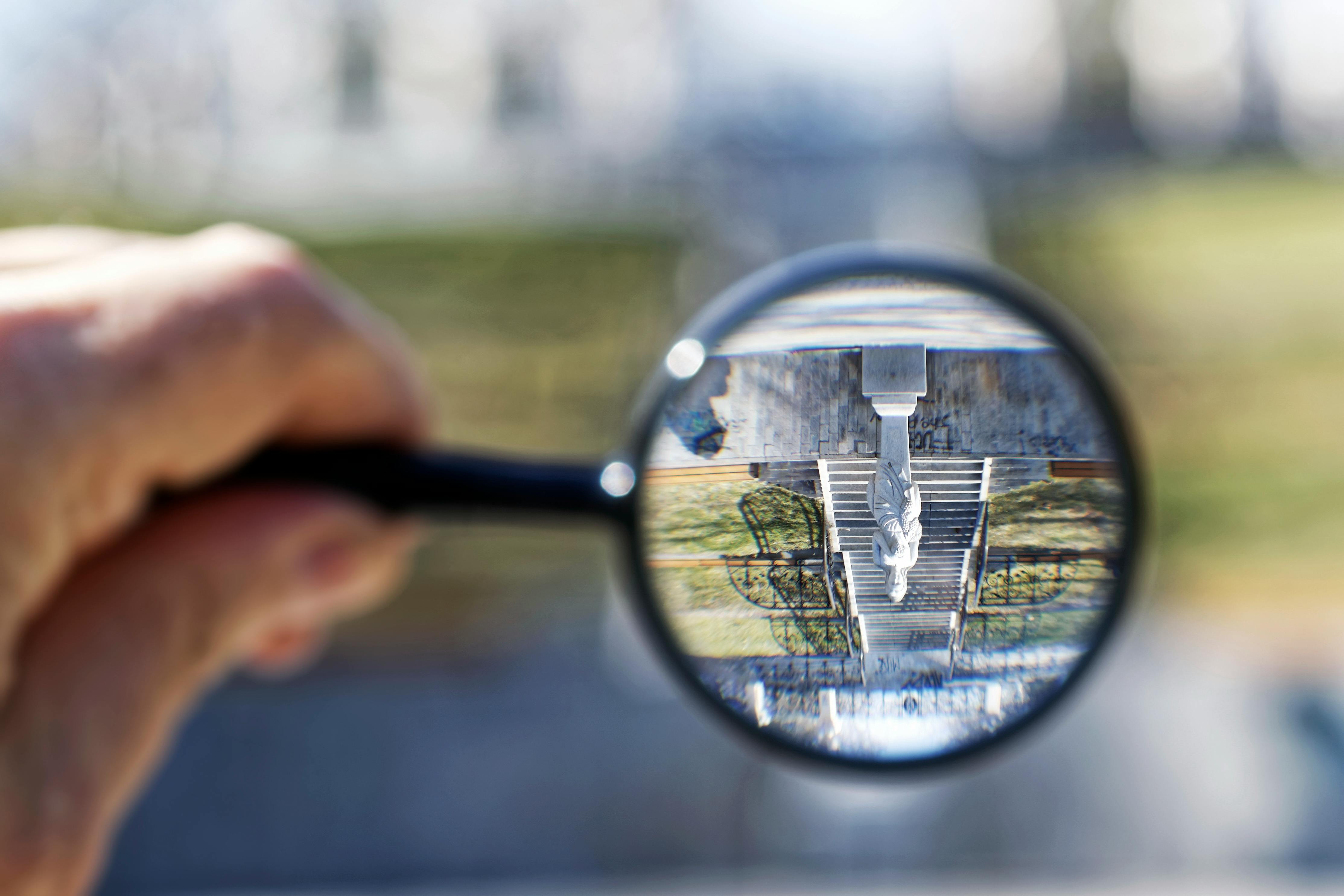 Free stock photo of image overturned, magnifying glass, reading glass