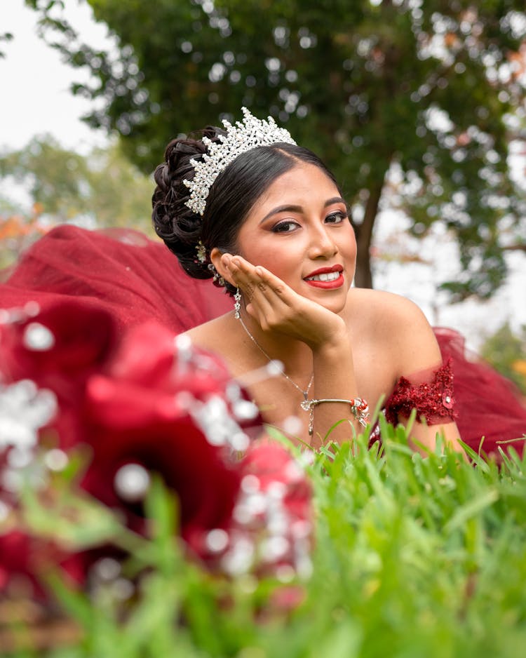 Brunette Woman In Crown