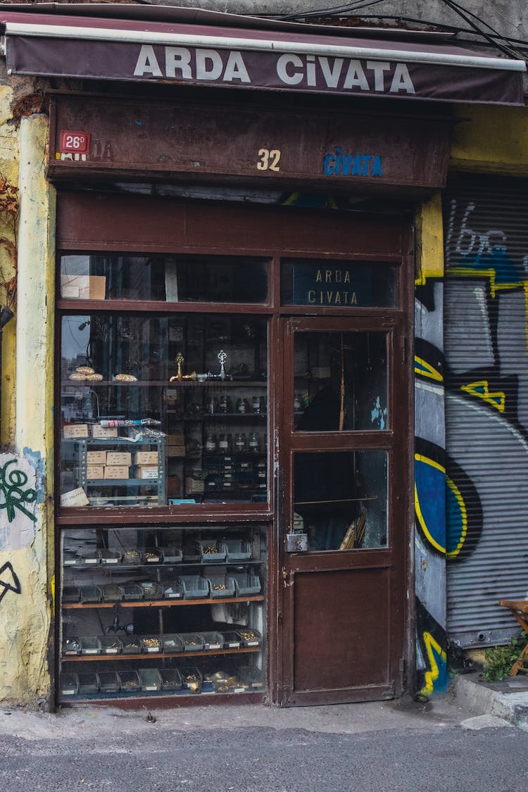 Facade Of A Small Hardware Store