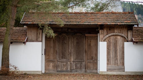 Wooden Gate with a Tiled Roof