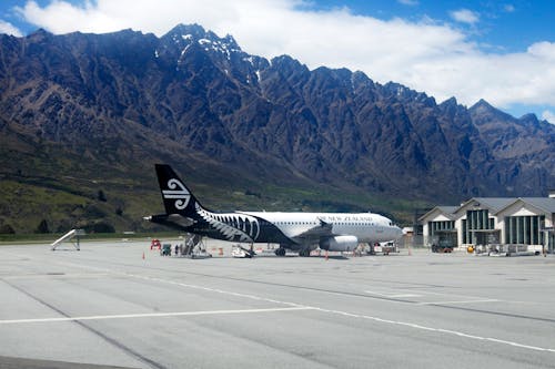 AIrplane at the Queenstown Airport in New Zealand 