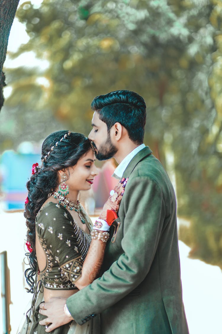 Portrait Of Indian Wedding Couple