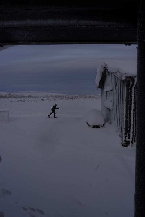 A Person Skiing in Winter 