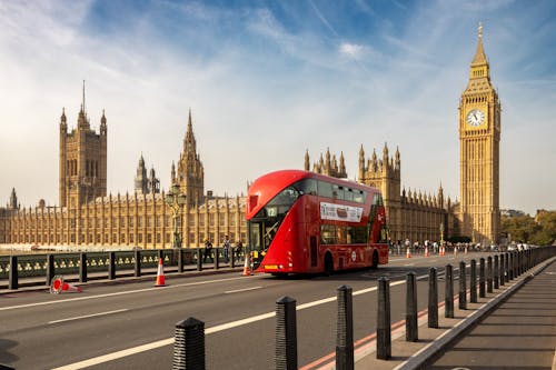 伦敦巴士, 倫敦大笨鐘, 公共交通工具 的 免费素材图片