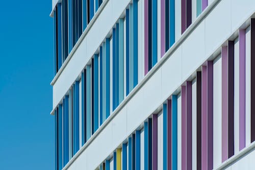 Facade of a Modern Building against Blue Sky 