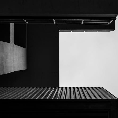 Modern Building in Black and White