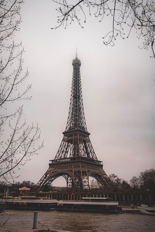 Eiffel Tower on Gloomy Day 