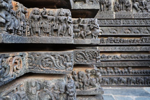 Sacred Carves in Hoysaleswara Temple in India