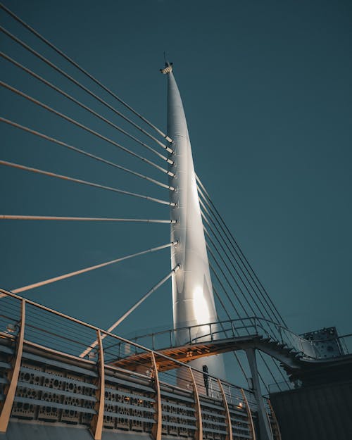 Low Angle Shot of the Golden Horn Metro Bridge