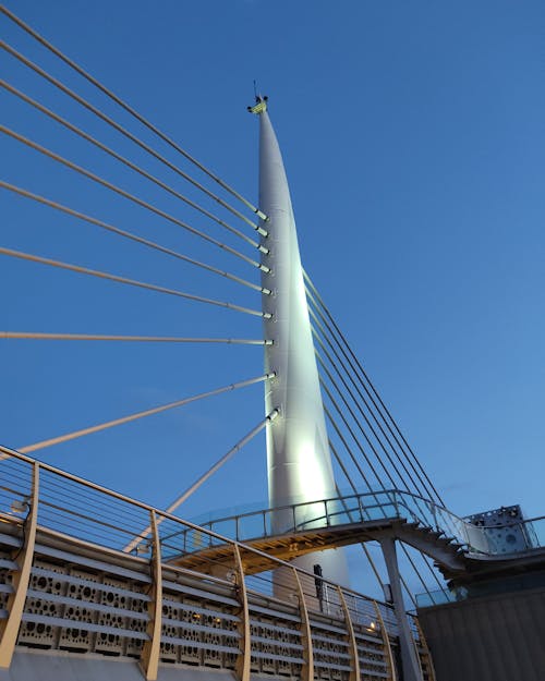 Low Angle Shot of the Golden Horn Metro Bridge