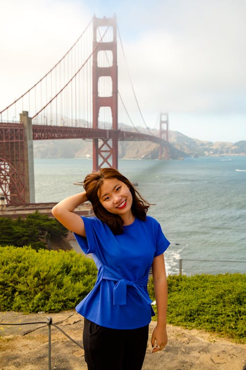 Woman in Front of Golden Gate Bridge 