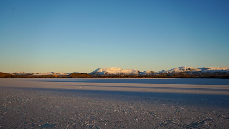 Frozen Lake Under Clear Sky