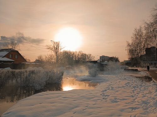 Kostnadsfri bild av byggnader, kall, snö