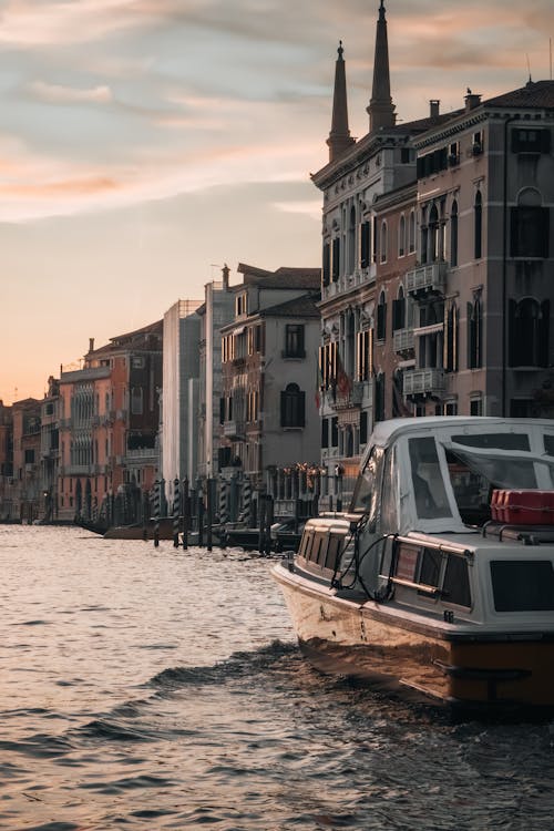 View of Residential Buildings from Canal Grande, Venice, Italy 