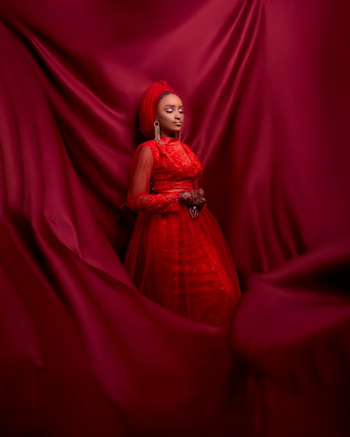 Bride in Red Wedding Dress