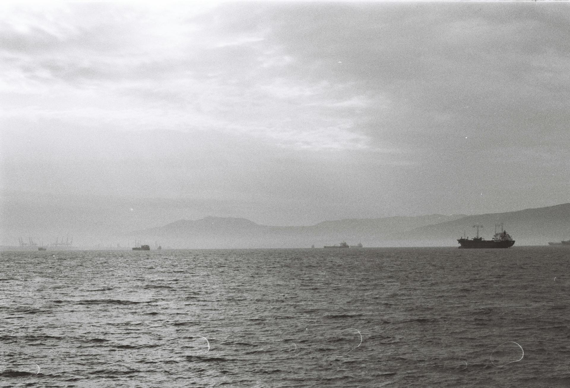 Cargo Ships Close to the Shore