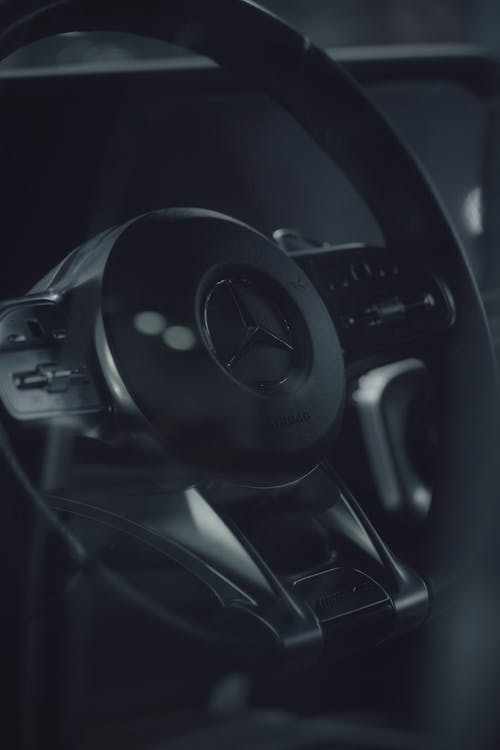 Steering Wheel in Mercedes-Benz Car